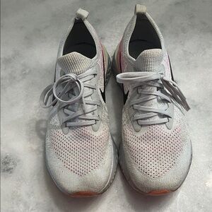 Gray and Pink Athletic Sneakers